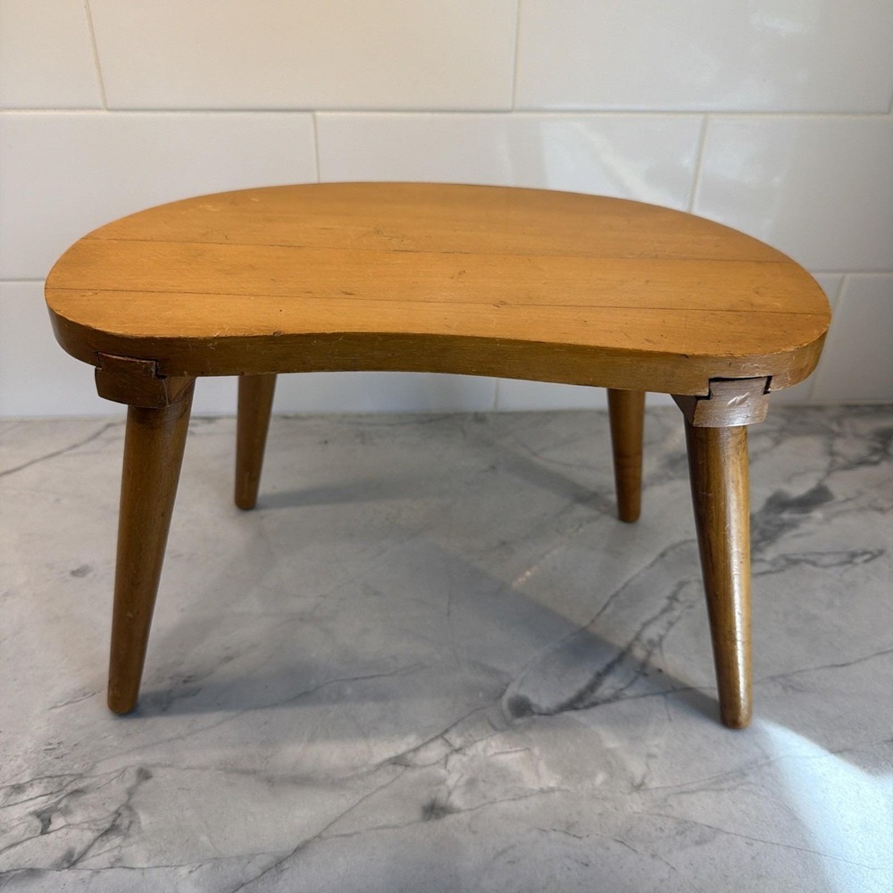 Vintage Wood Step Stool / Plant Stand Yugoslavia Farmhouse Chic Boho 12" W